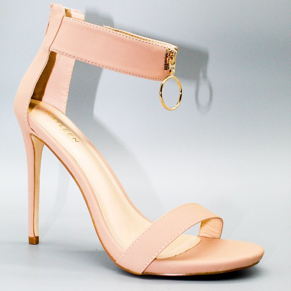 Nude Ankle Strap Heels US 8.5